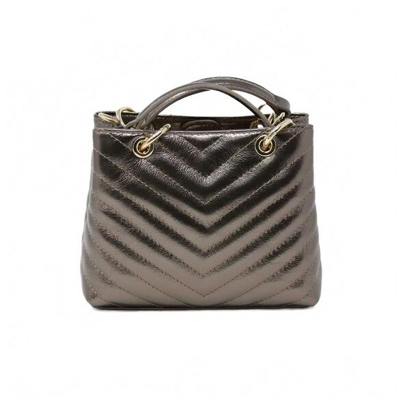 NEW GERMAN FUENTES evie top handle clutch in bronze